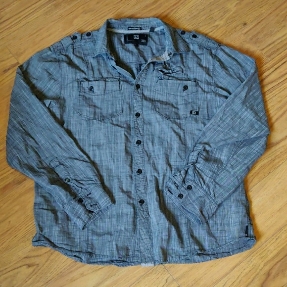 Ocean Current Other - 🎇3/$15🎇 EUC textured gray l/ button up shirt
